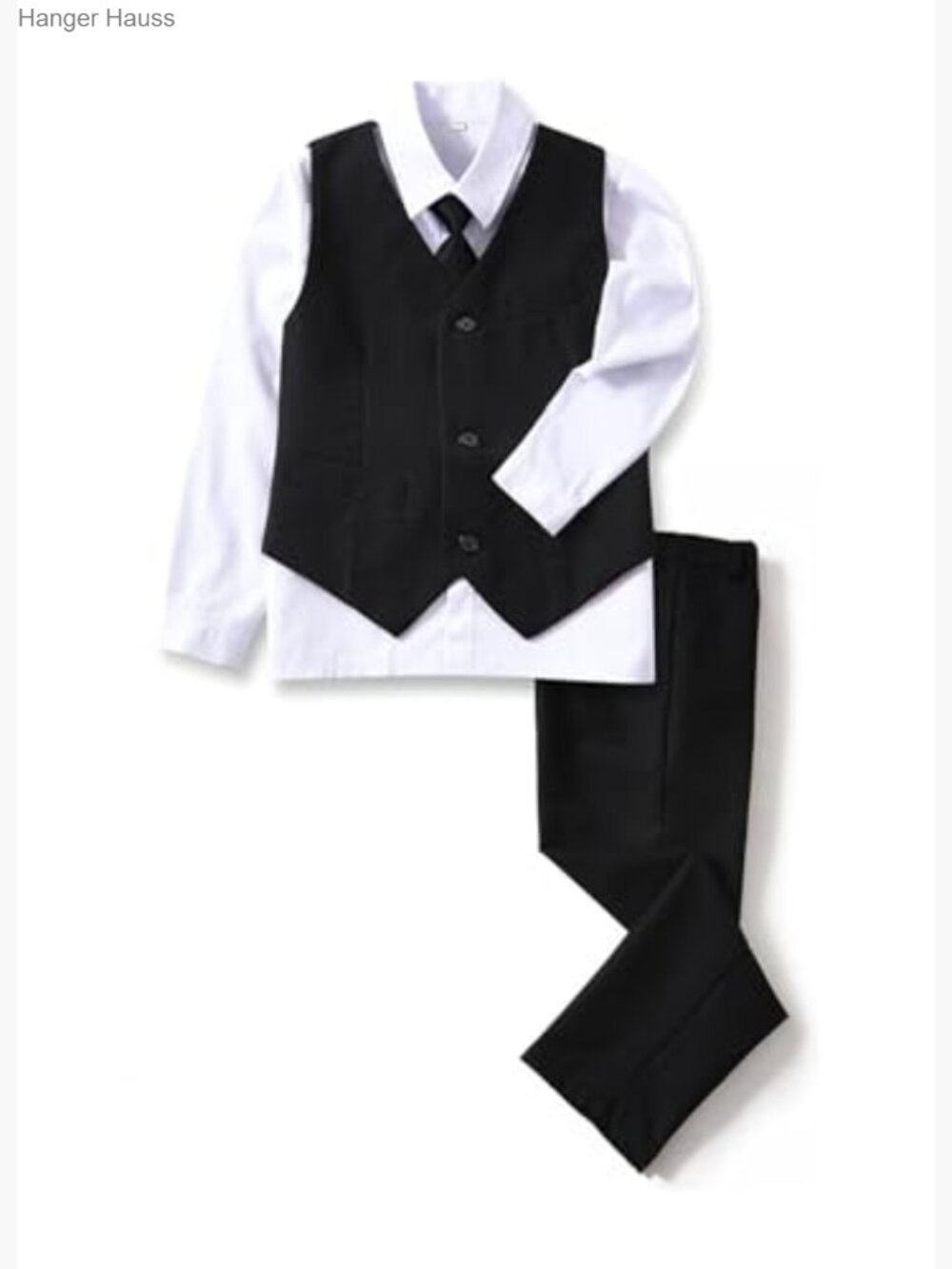 Kids 4-Piece Suit Set with Vest, Pants, Shirt & Tie - Picture 2 of 6